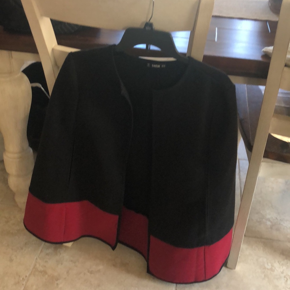 EUC Shein Black & Red Cape Size XS
